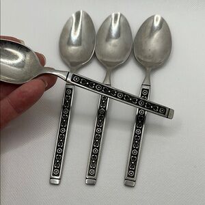 VTG Gorham Hacienda Stainless Steel Teaspoon Flatware Set with Floral Design